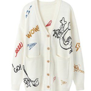 Graffiti cardigan sweater